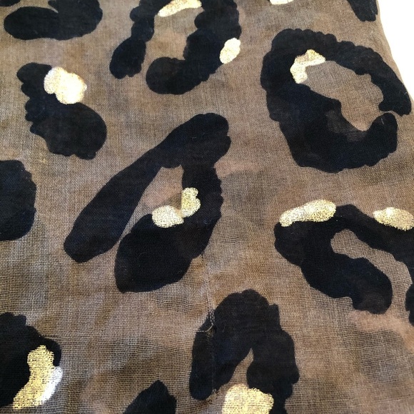 Cheetah Scarf Tan Black Gold - Picture 3 of 4